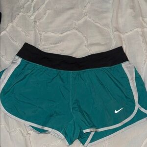 Nike Women's Athletic Shorts in Teal and Black